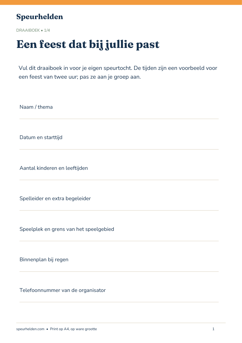 Voorbeeldpagina van Mijn speurtocht draaiboek
